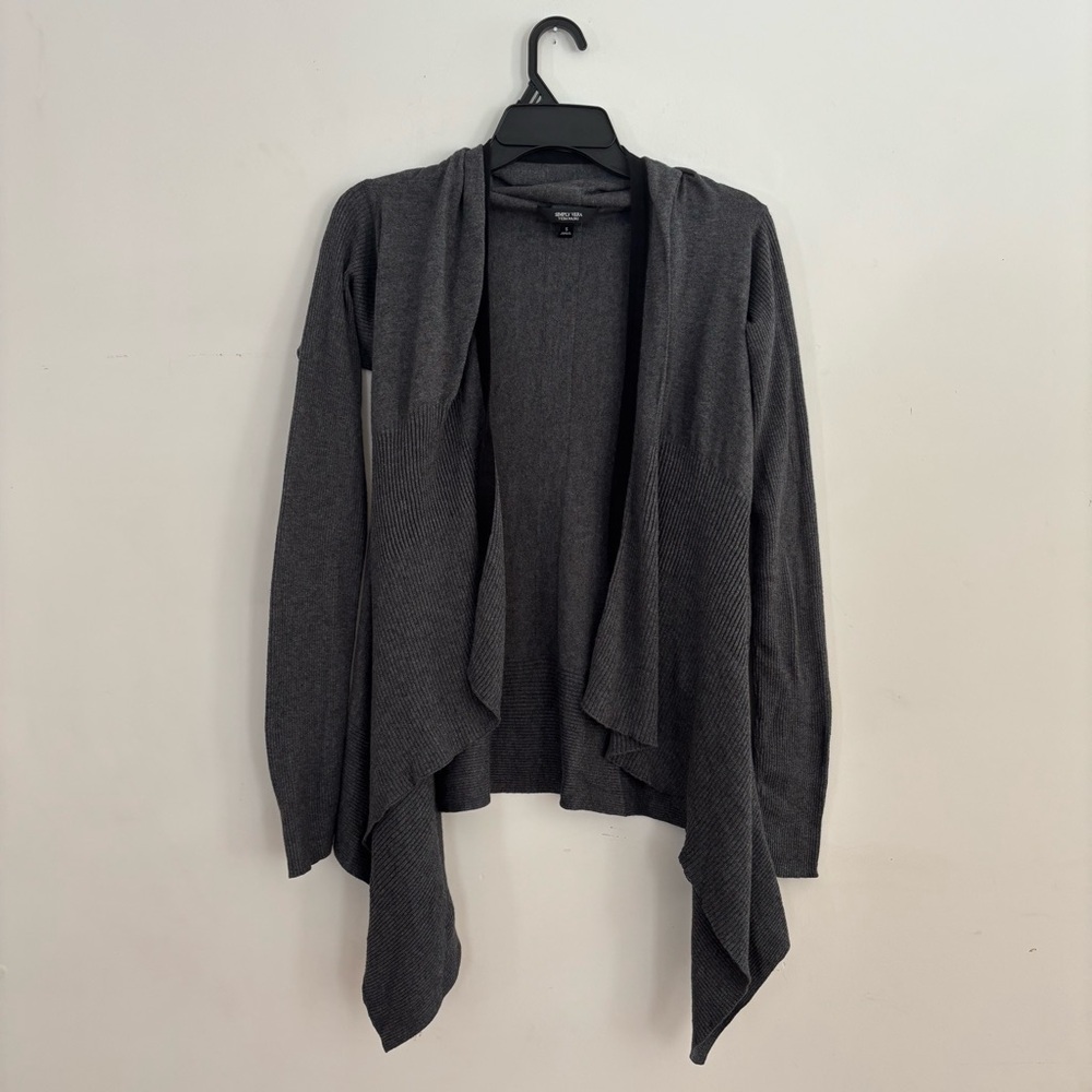 Simply Vera Vera Wang Gray Draped Cardigan Size Small